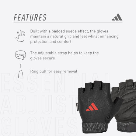 ถุงมือ Essential Adjustable ADIDAS ADGB-12414-NL สีแดง ไซส์M_10